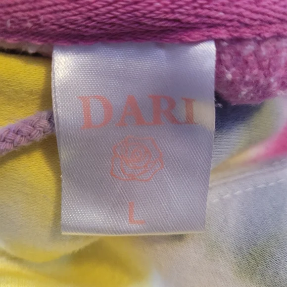 Tie-Dye Hooded Sweatshirt - Pink, Yellow & Gray - Picture 3 of 6